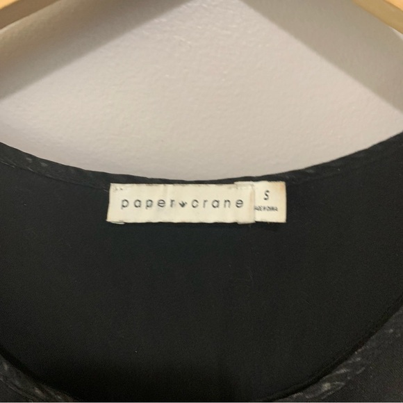 Anthropologie Paper Crane Black Cold Shoulder Dress Women’s Boho Tassel Lace Up - Picture 4 of 6